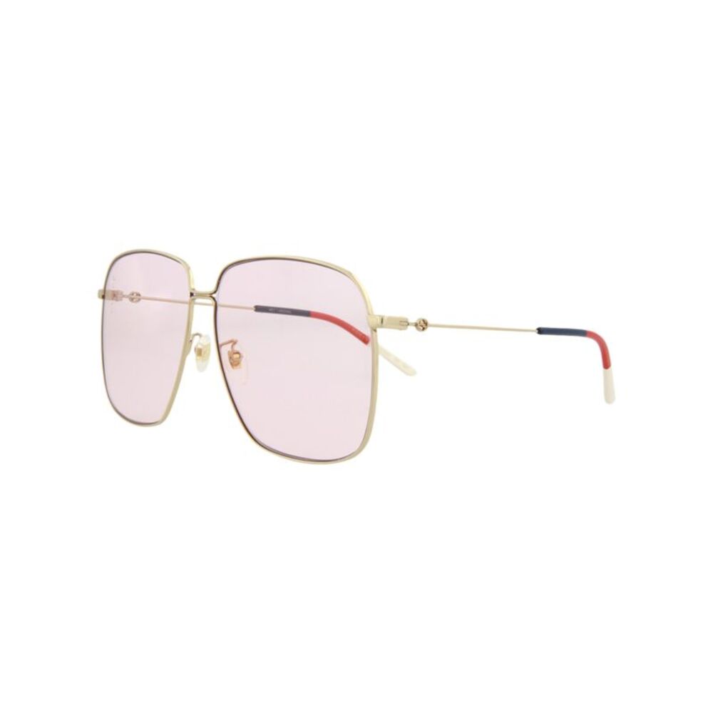 Gucci Square-Frame Metal Sunglasses Gold Womens - Picture 2 of 6